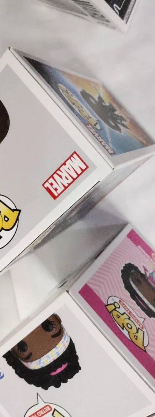 Funko Pop! Set with Pink Barbie, Red Captain Marvel & Black Bright Boxes